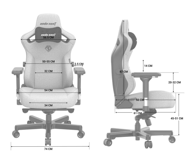 ANDA SEAT Kaiser 3 XL fabric Grey - 1473909 - zdjęcie 6